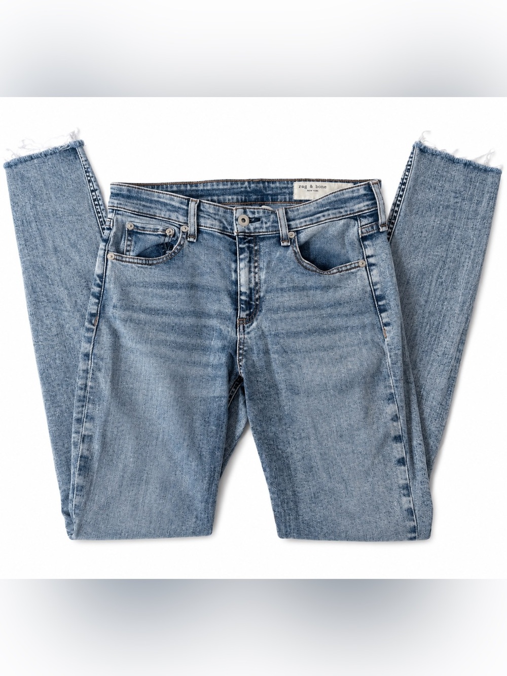 rag & bone Women's slim straight Jeans with raw hem